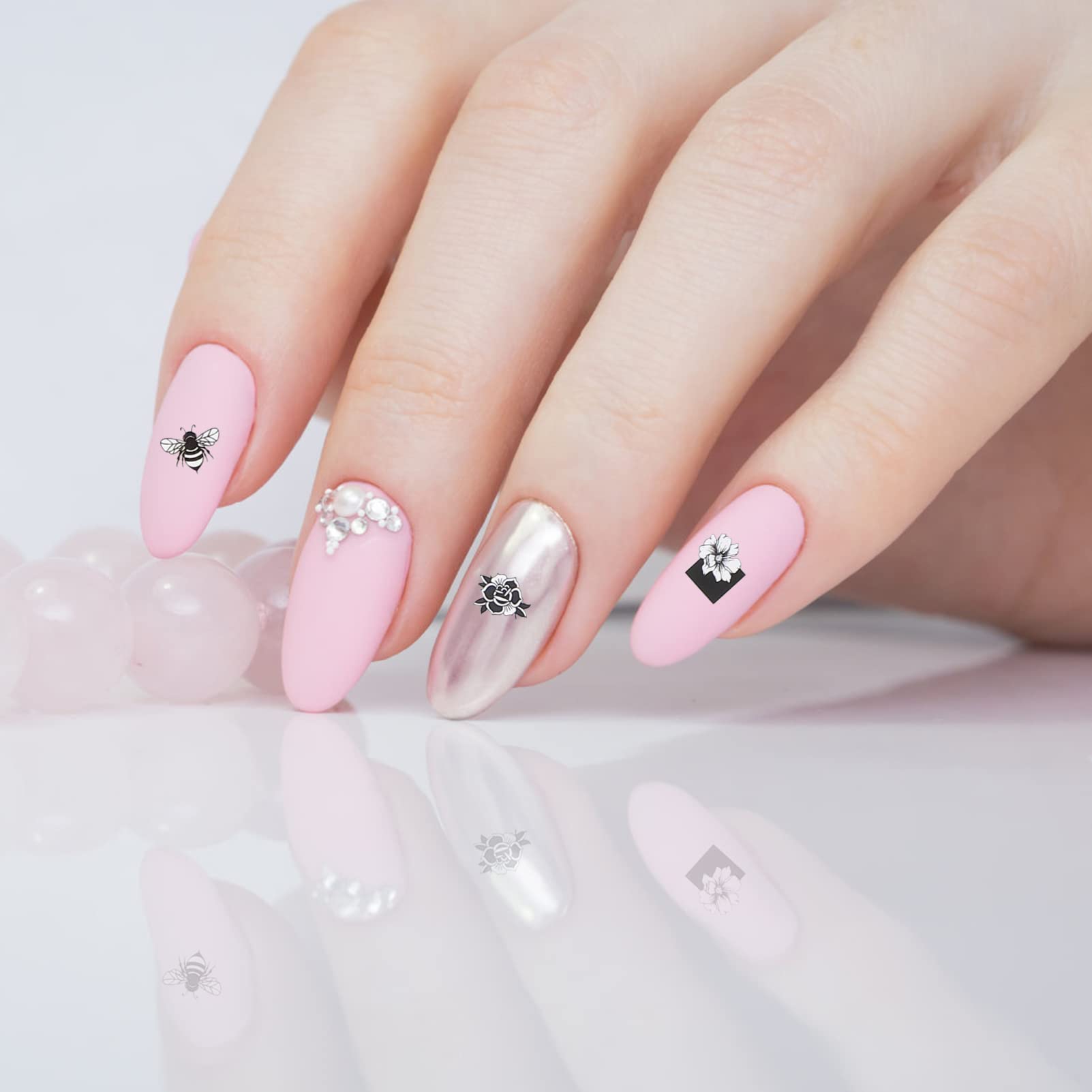 FRCOLOR 50fogli Adesivi Unghie e Stickers Per Nail Facile Applicazione Set Decorazioni Per Unghie e Ragazze
