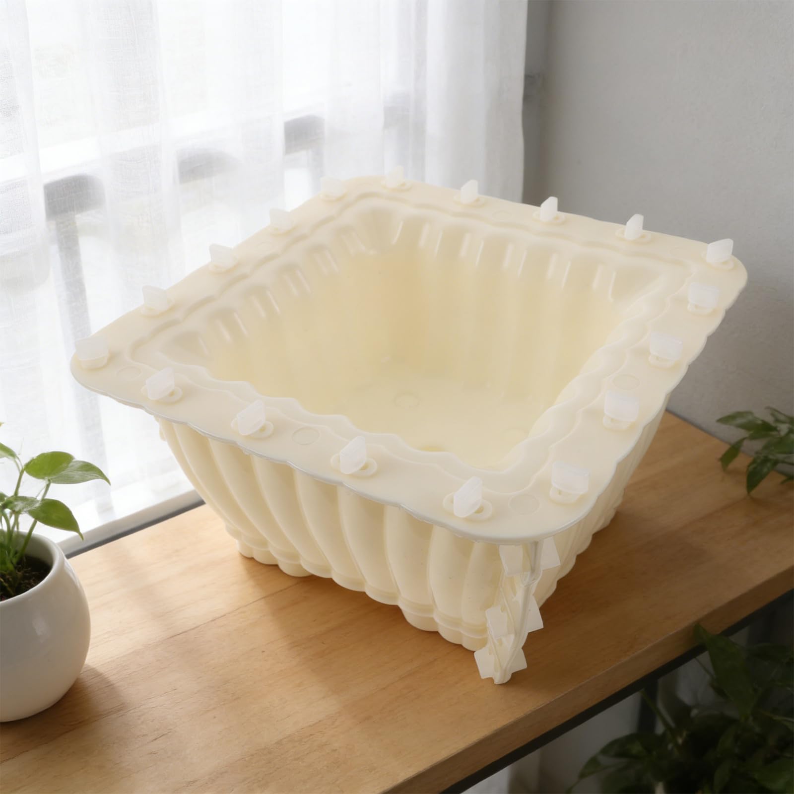 Forma do betonu cementowego: plastikowa forma do doniczek na sukulenty i kwiaty – do betonowych doniczek DIY wystroju i ogrodu, 14x14x8 cali