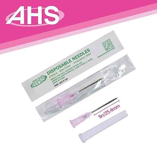 Miniatura 9 de Aguja de inyección desechable estéril con tapa para animales, mascotas, aves de corral y accesorios industriales de aguja dispensadora (25G X 1)