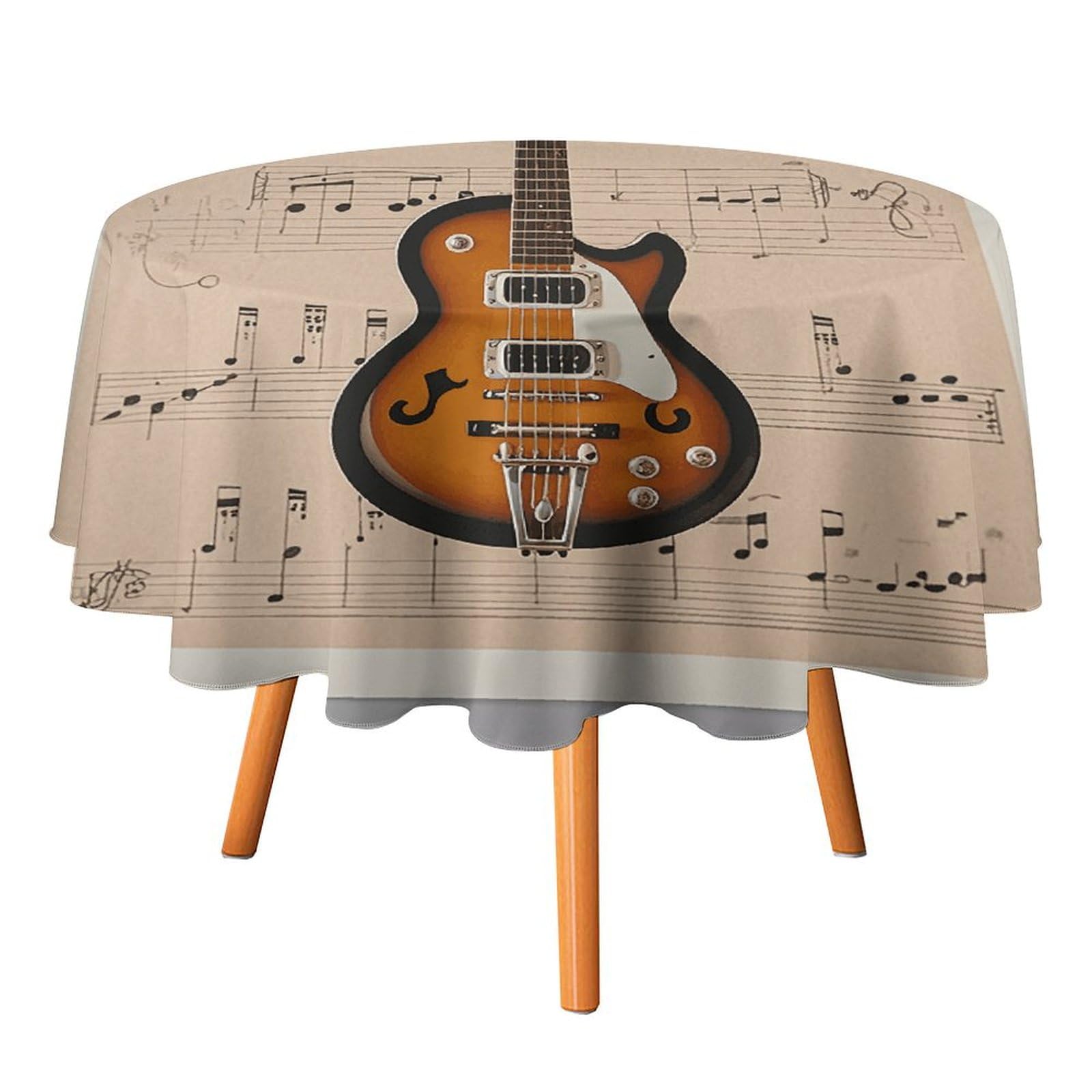 Nappe ronde lavable guitare de 177,8 cm pour protéger et décorer votre table