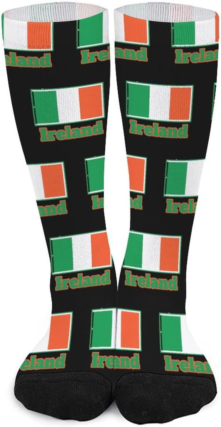 Ireland Irish Flag Knee High Socks Athletic Long Stockings Sport Casual Crew Tube Sock Boot