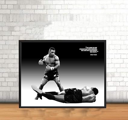 Amazon Com Mike Tyson Poster Canvas For Wall Art Decor Gym Kids Home Living Bedroom Office Decorations Man Cave With Quote Citation Landscape Sports Outdoors