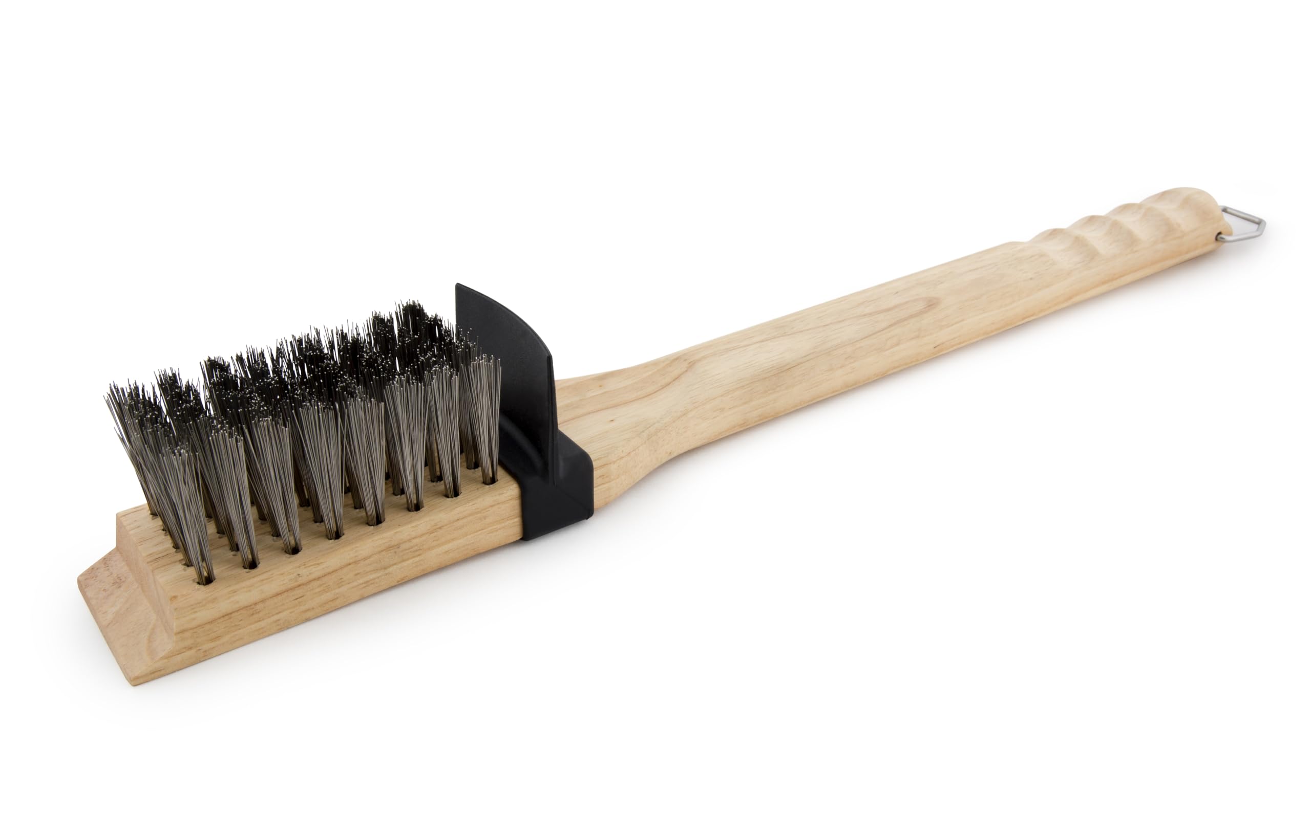 Broil King, 65229, cepillo de parrilla de madera pesada/cerdas largas de acero inoxidable