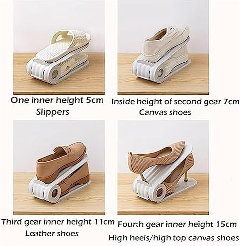 Miniatura 6 de Organizador doble para zapatos, apiladores de zapatos para el hogar. Soportes de zapatos plegables ajustables. Organizador de ranura para zapatos