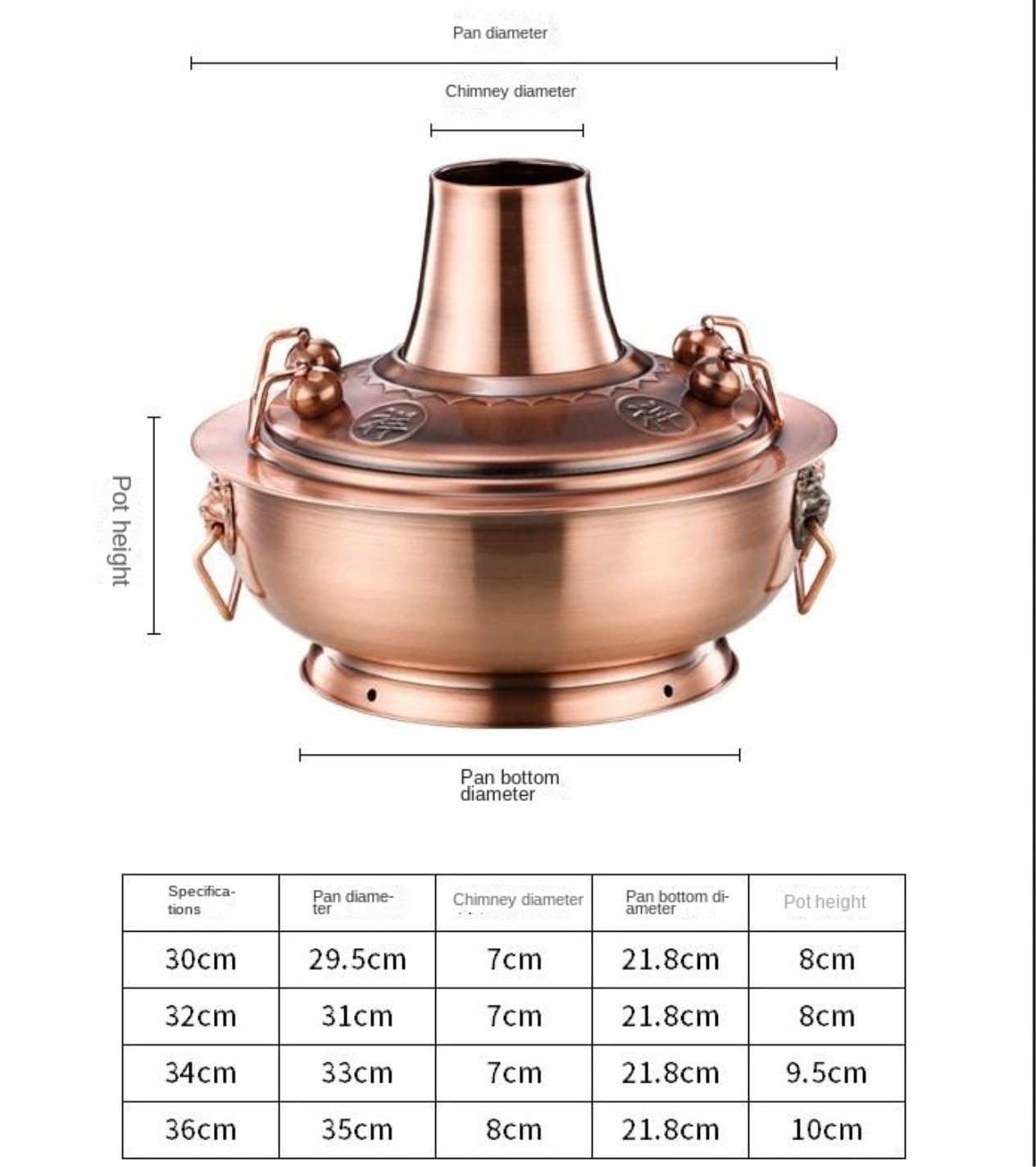 INUUXLG Chinese Hot Pot Chinese Style Cooker Stainless Steel Hot Pot Gas Cassette Stove Hot Pot for Home Cookware Hot Pot(Silver,30cm) (Silver 36cm) (Gold 32cm)