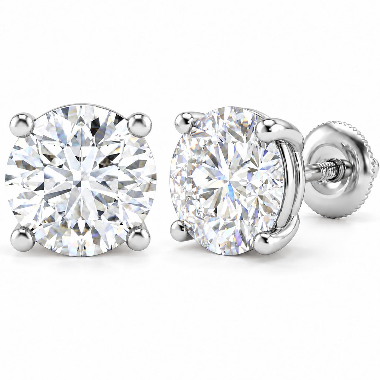 Araiya Lab Grown Diamond Stud Earrings for Women in 14K White Gold