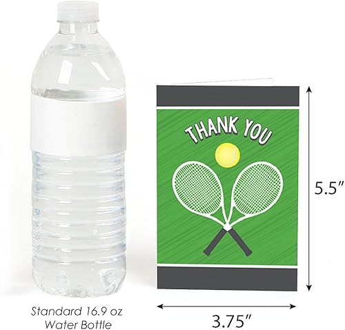 Miniatura 3 de Big Dot of Happiness You Got Served - Tarjetas de agradecimiento para fiesta de cumpleaños de baby shower o pelota de tenis (8 unidades)