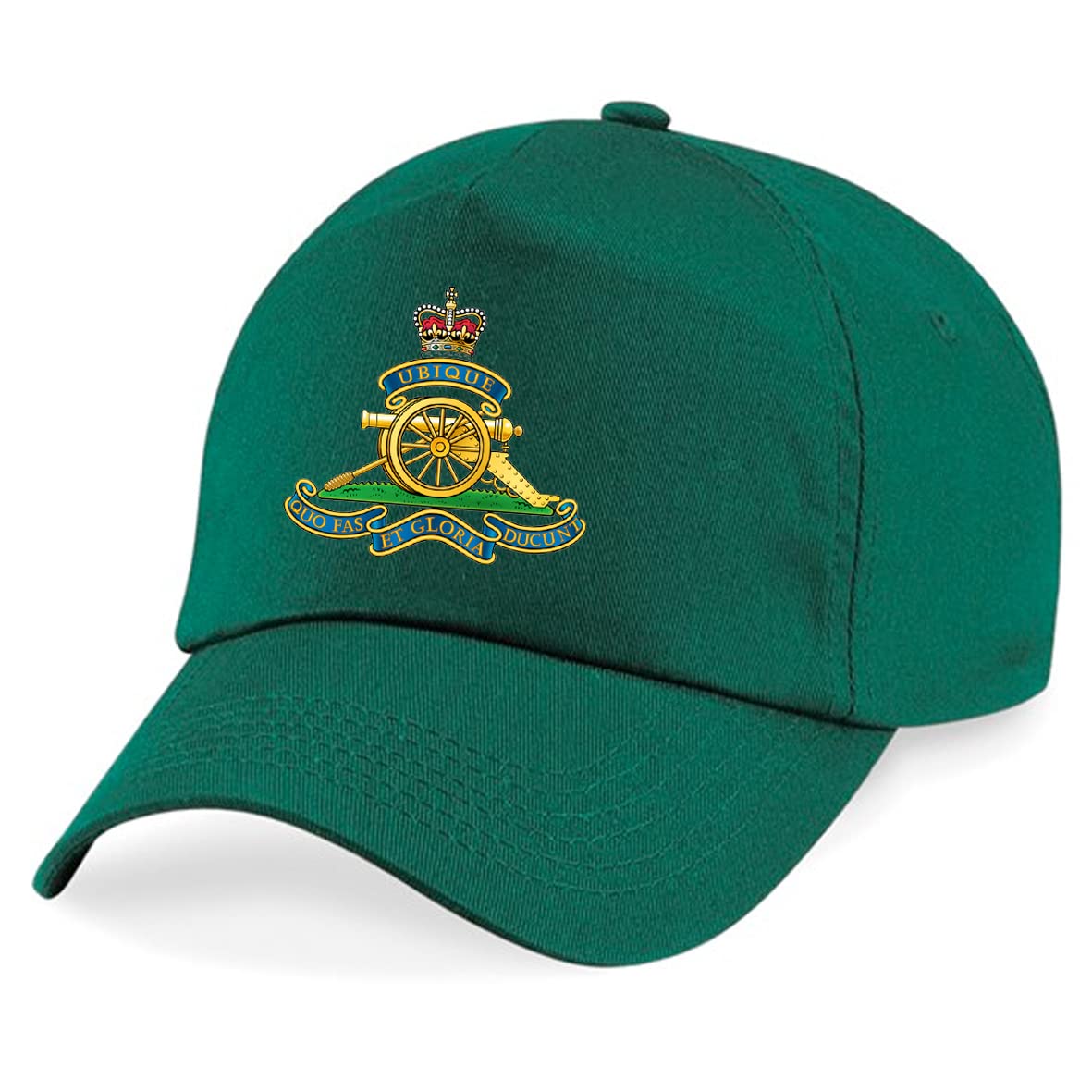 Psave Green Royal Artillery Insignia Embroidered Baseball Cap British Army Military Embroidery (Green)