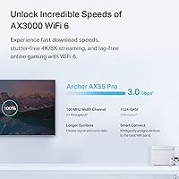 Vista 5 de TP-Link Router WiFi 6 AX3000 (Archer AX55 Pro) - Internet inalámbrico Multi Gigabit, 2 x puertos de 2.5 Gbps, banda dual, router VPN, OFDMA
