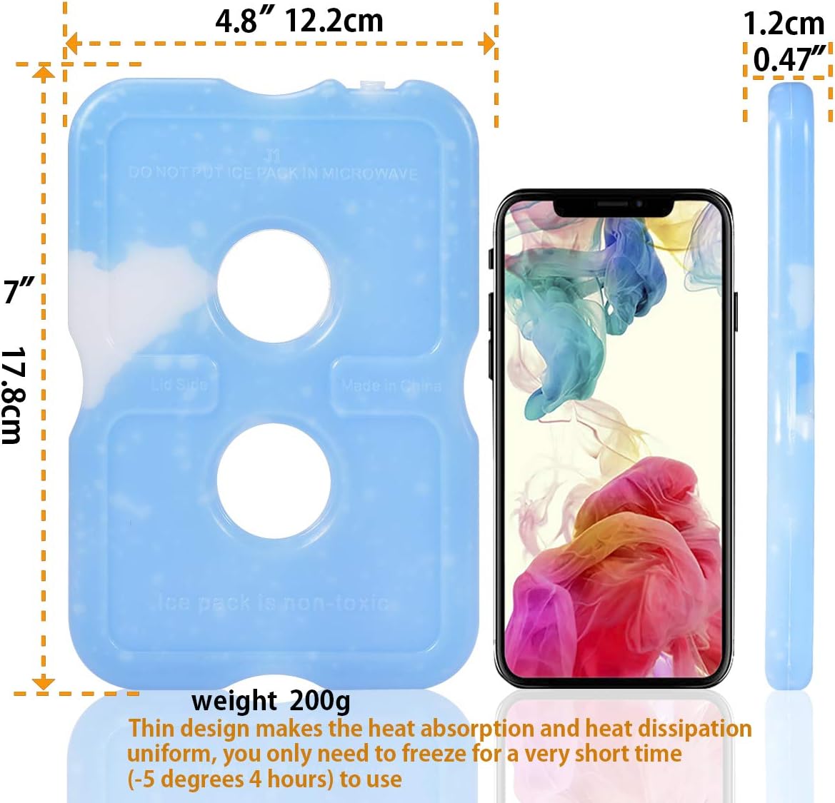 Cold Ice Pack Brick Reusable Long Lasting Cool Slim Thin Freezer Pack Cooler for Lunch Boxes Bag - Image 4