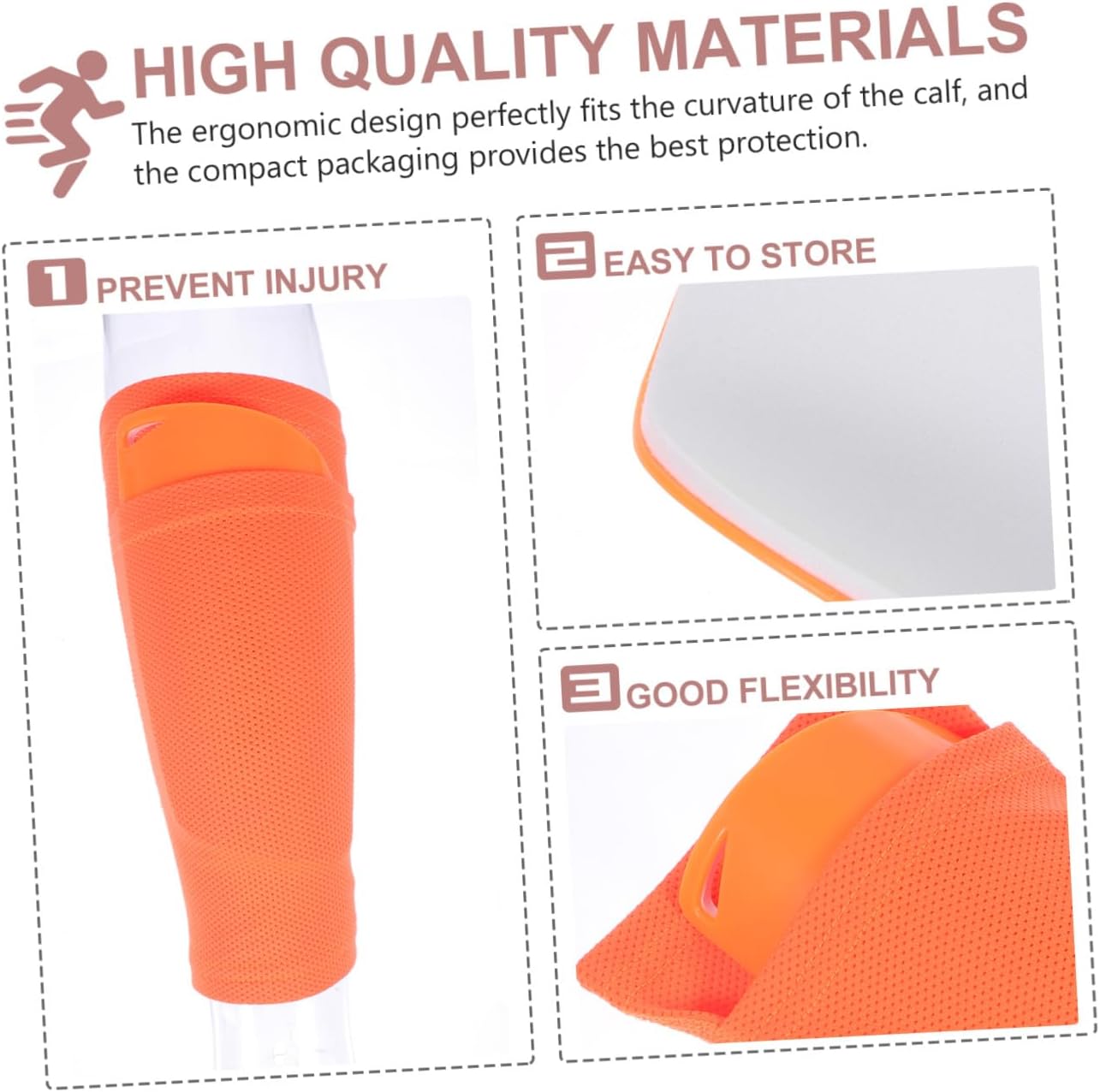 VANZACK 1set Breathable Calf Guards Shin Lightweight Soccer Leg Sleeves for Adults Orange Comfortable Fit for Sports Enthusiasts Reduces Friction and Provides Support
