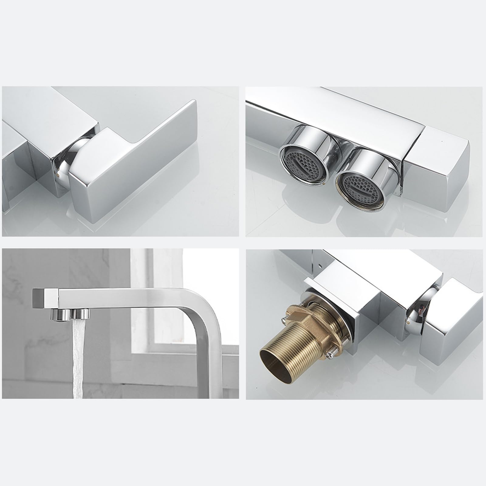 XJTNLB Grifo Giratorio Grifo Abatible Osmosis Grifo de Cocina Tres Vias Osmosis con Abatible Dos Salidas Grifo de Cocina para Agua Potable,Negro
