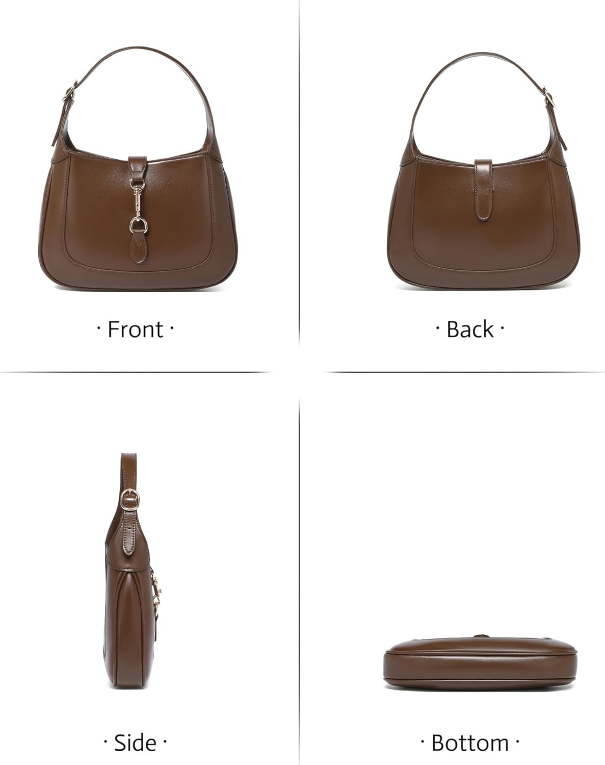 BAVERGE Shoulder Bag for Women, Soft Vegan Leather Purse Trendy Hobo Handbag Small Crossbody Bag with Adjustable Strap - Image 7