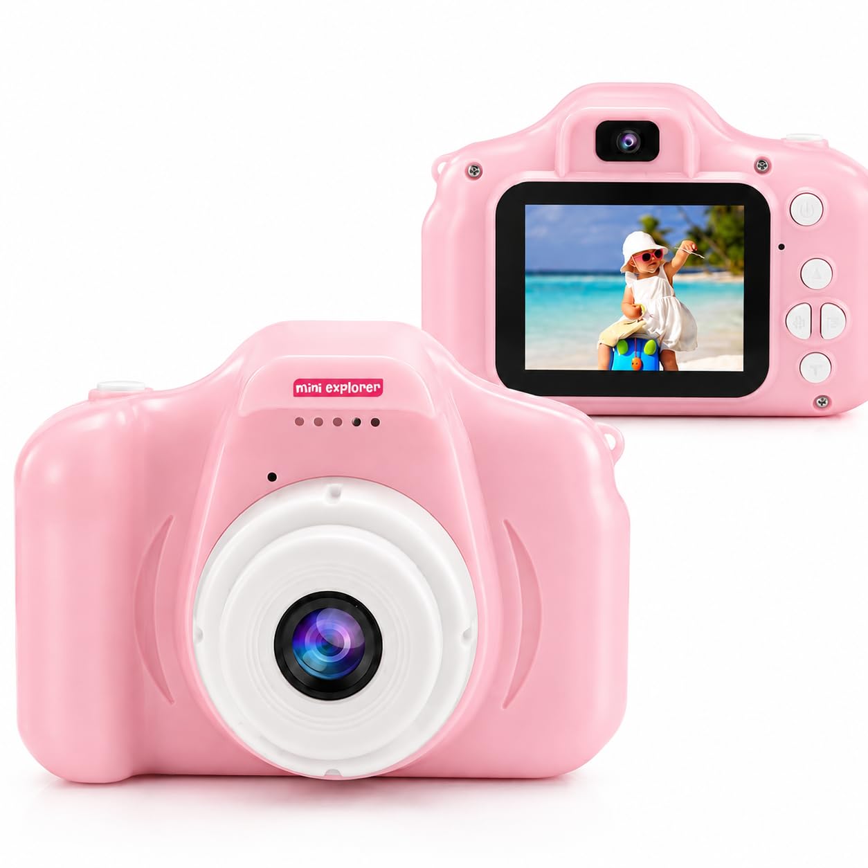 MiniExplorer Kids Digital Camera Toy 3.0MP 1080P HD Video Camera with 2-Inch Screen | Rechargeable Mini Camera | Educational Toy & Birthday Gift for Boys & Girls Age 3–12 - Pink-image-32