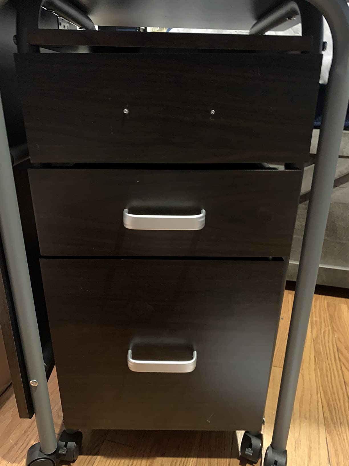 23/mo Finance Tangkula White Folding Desk with 3 Drawers, Mobile