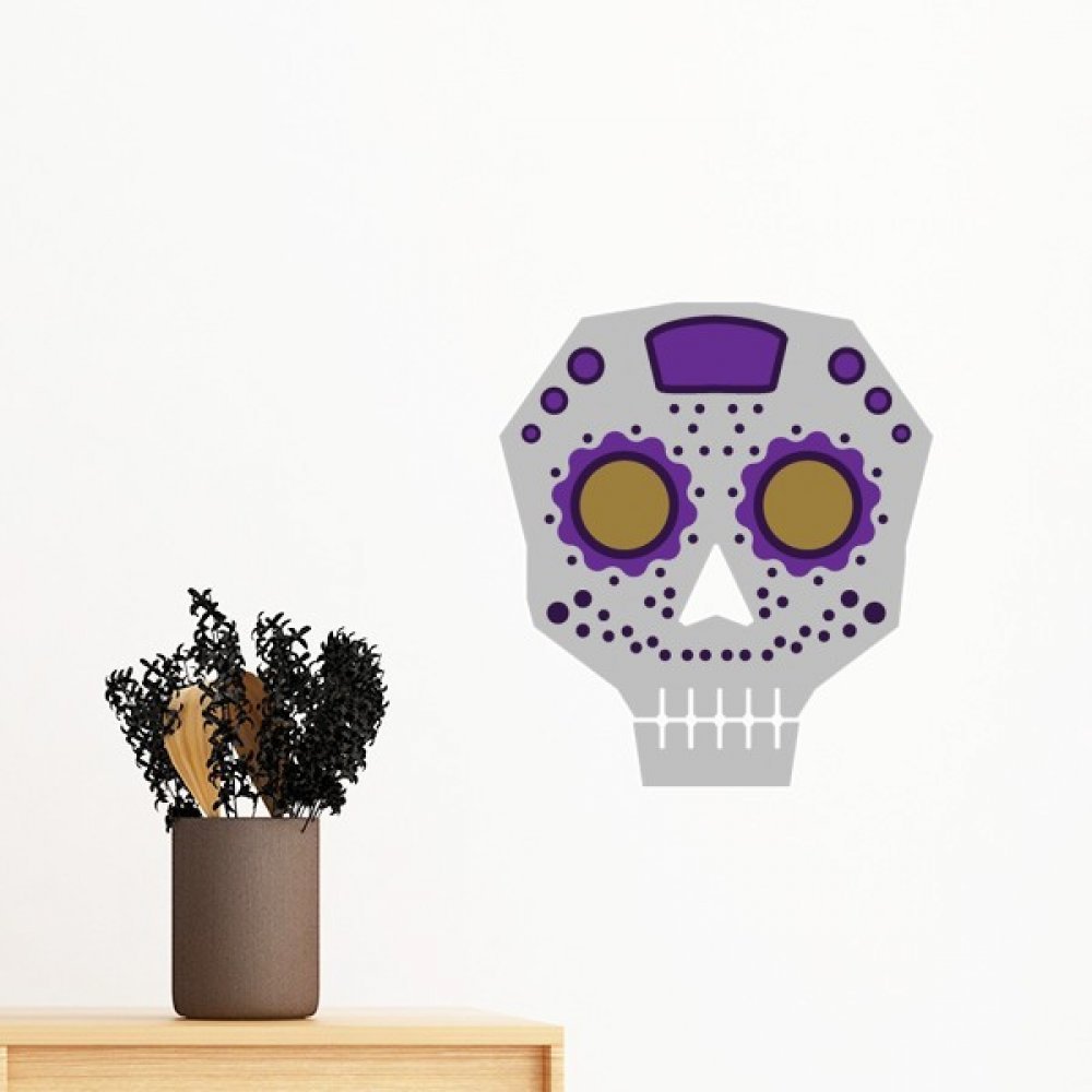 Stickers art mural crâne Mexique de 70 cm en papier épais
