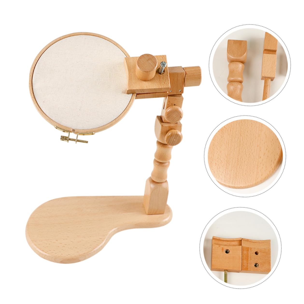 OATIPHO Bastidor de Punto de Cruz Ajustable de Madera Haya para Bordado DIY Soporte Multifuncional y Diseño Fácil de Desmontar Adecuado para Uso en Casa