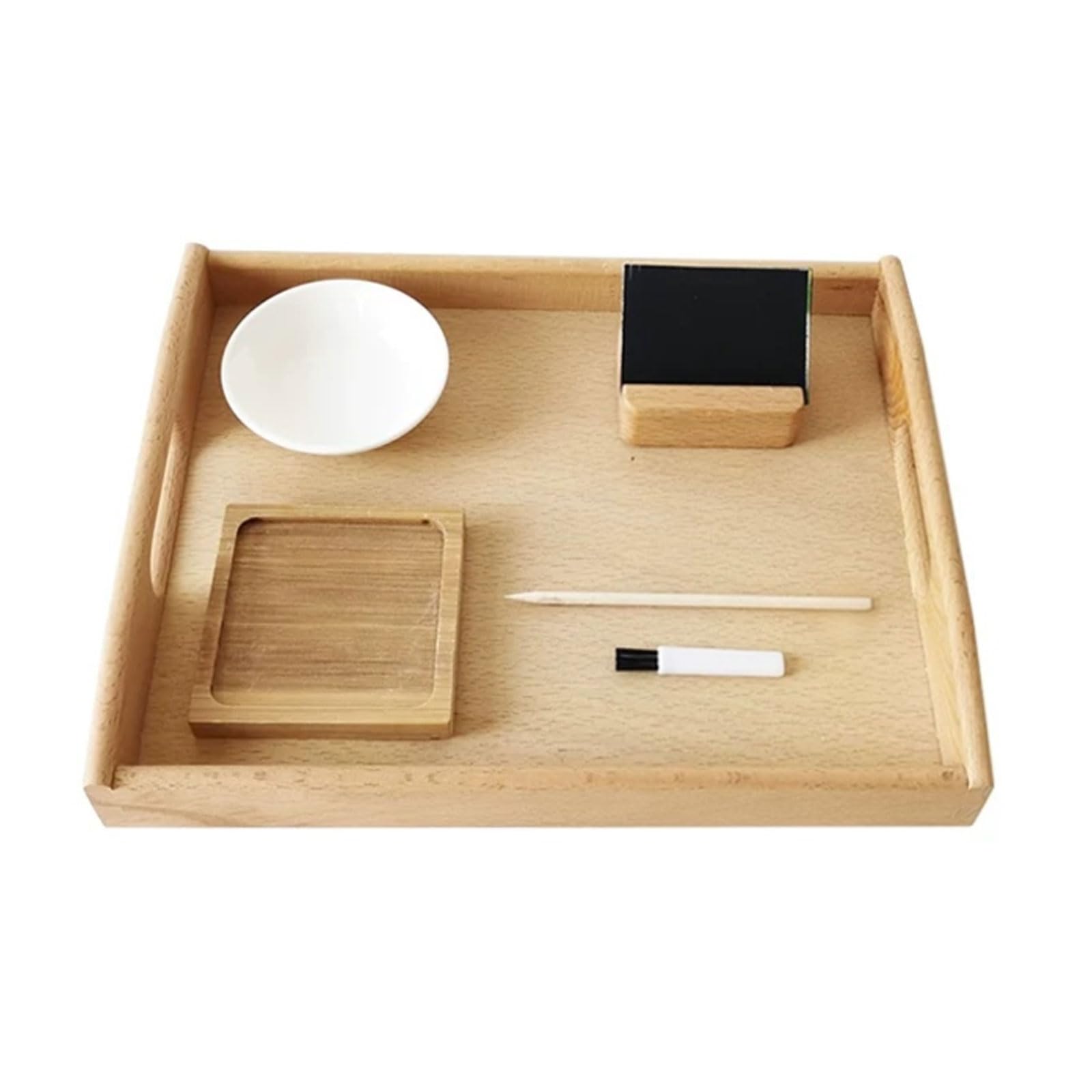 ttnmrc Montessori Scratch Drawing Art Kit with Wooden Work Tray