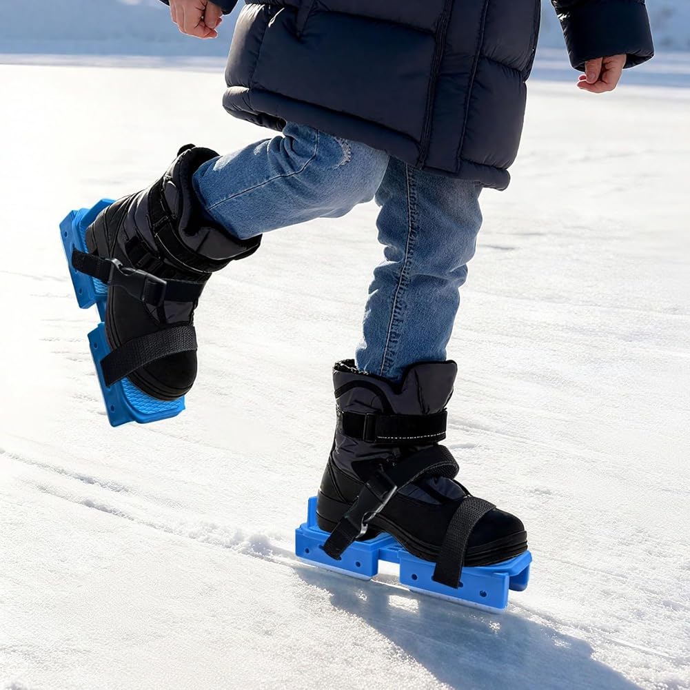 Patins de Hockey sur Glace Ajustables avec Système de Fixation à Sangle pour Tout-Petits et Jeunes Enfants, Patins à Glace avec Double Lame pour Débutants.