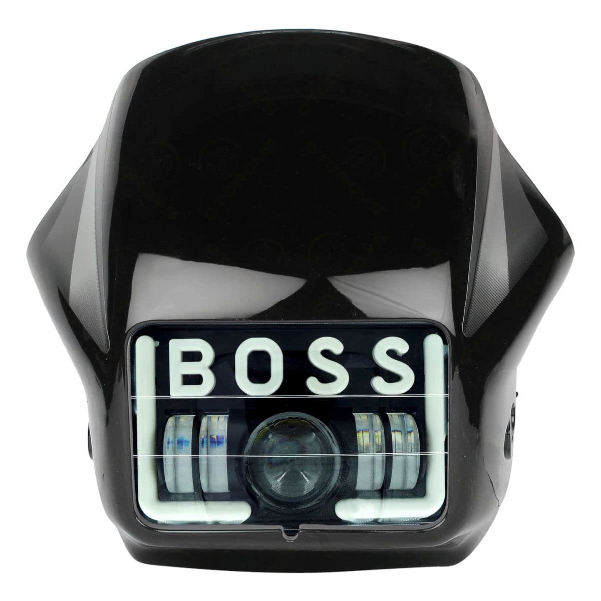 BOSS Motorcycle Headlight Fairing, Black, LED, Projector Lens, for Splendor Bike-image-16