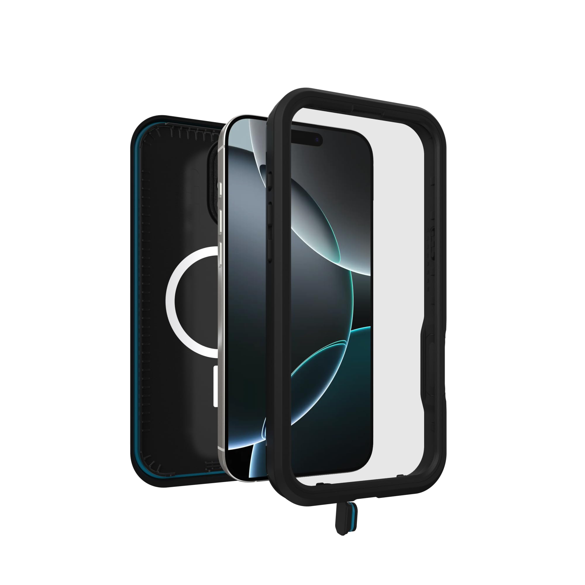 OtterBox iPhone 16 Pro Max FRĒ Series Waterproof Case with MagSafe (Designed by LifeProof) - Black, Waterproof, 60% Recycled Plastic, Sleek and Stylish