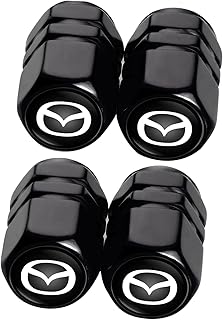 Metal Auto Car Tire Valve Stem Caps Compatible with Mazda CX-5 CX-7 CX-8 M6 MX5 RX7 RX8 A8 CX9 MX6 R3 M2 M5 All Models Wheel Cap, Air Valve Caps Styling Decoration Accessories 4pcs