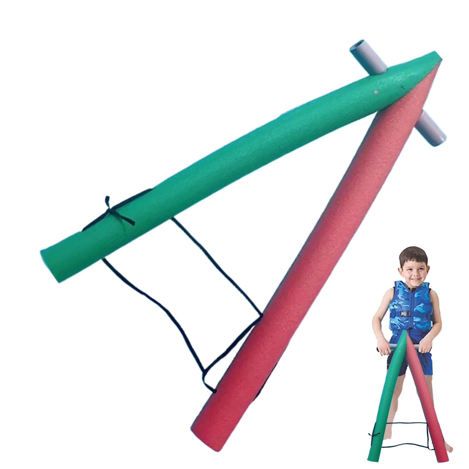 Fideos para piscina, flotadores con marco en A, accesorios flotantes grandes, balsas de juguetes acuáticos, equipo de entrenamiento para lago, playa, viajes
