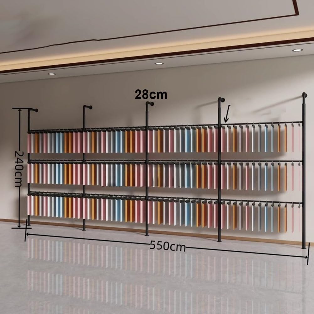 Espositore da parete in tessuto, per negozi e boutique, decorazione per la casa, design salvaspazio (550 x 240 cm)
