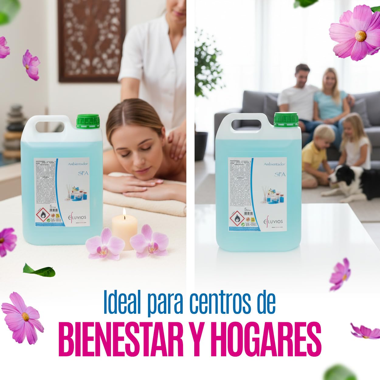 Ambientador | Aroma Spa Eliminador de Olores 5L | Pack de 3 | Concentrado Alto Rendimiento · Recarga para Dispensadores · Ideal Hoteles, Hostelería, Oficinas y Uso Profesional