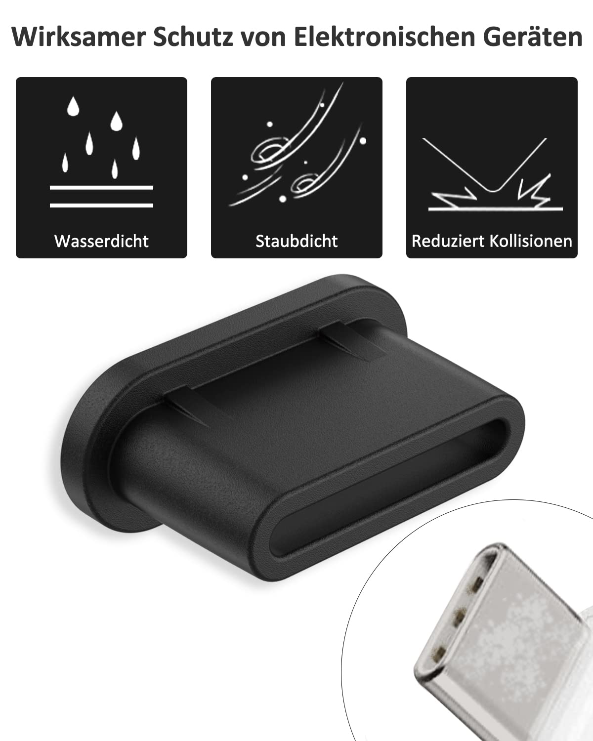 3 Tappi Antipolvere Per USB-C - Silicone Morbido A Forma Di Nuvola - Proteggi Porta