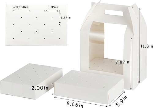 Miniatura 2 de Elegante paquete de 6 cajas blancas para tartas, solución de embalaje elegante para tus cake pops, soporte portátil y soporte de exhibición