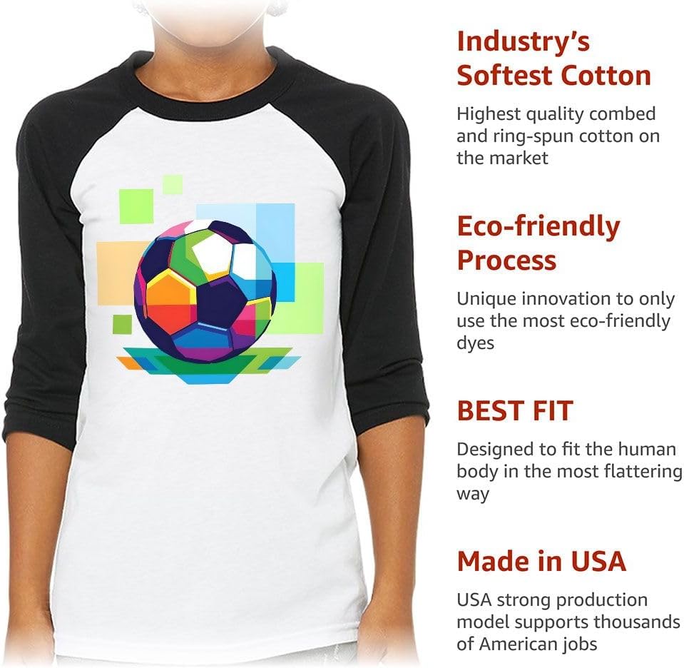Colorful Ball Kids' Baseball T-Shirt - Soccer Lover Gift - Soccer Player Gift