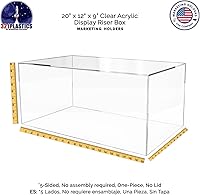 Vista 111 de Acrylic Display Riser Box Clear Plexiglass 12" x 12” x 19” No Lid Hollow Pedestal 5 Sided Display Trinkets Flowers Dust Cover Bin Collectible Items
