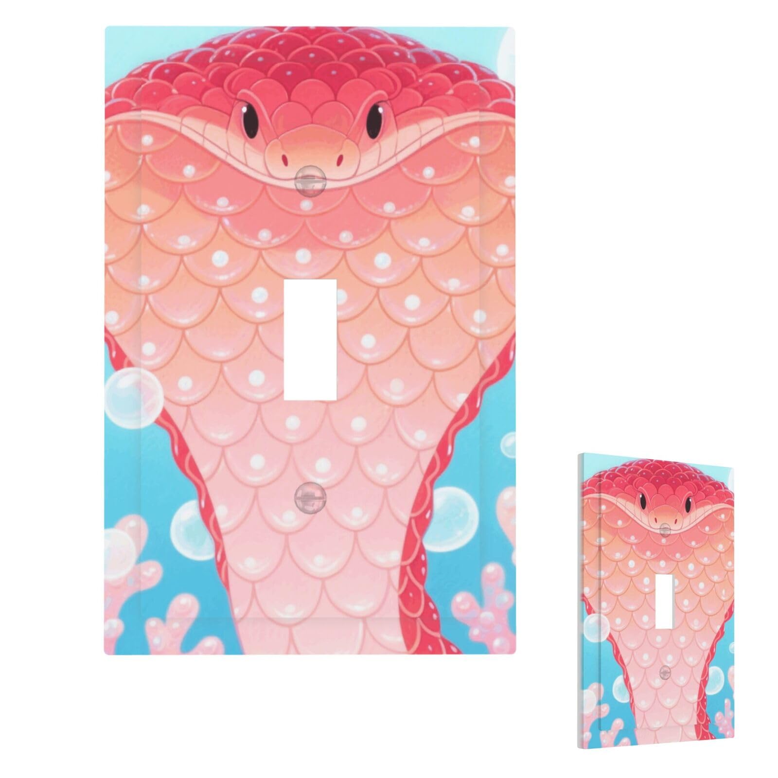Snake Wall Plate Cover Modern Decorative 1 Gang Light Switch Cover Unbreakable Receptacle Outlet Covers For Living Room Bedroom Home Decor Single Toggle