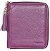 Easyoulife Womens Credit Card Holder Wallet Zip Leather Card Case RFID Blocking (Purple)