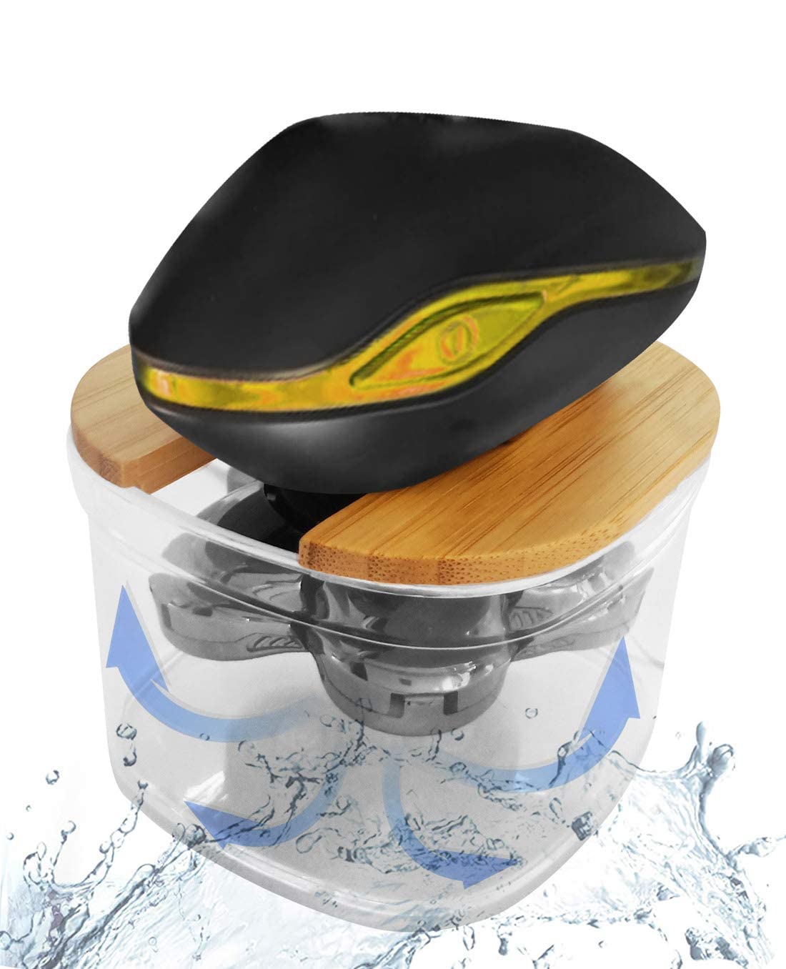 FitSand Bamboo Shaver Rinse Stand Compatible with CHLANT 5-in-1 Electric Shaver Head Shavers