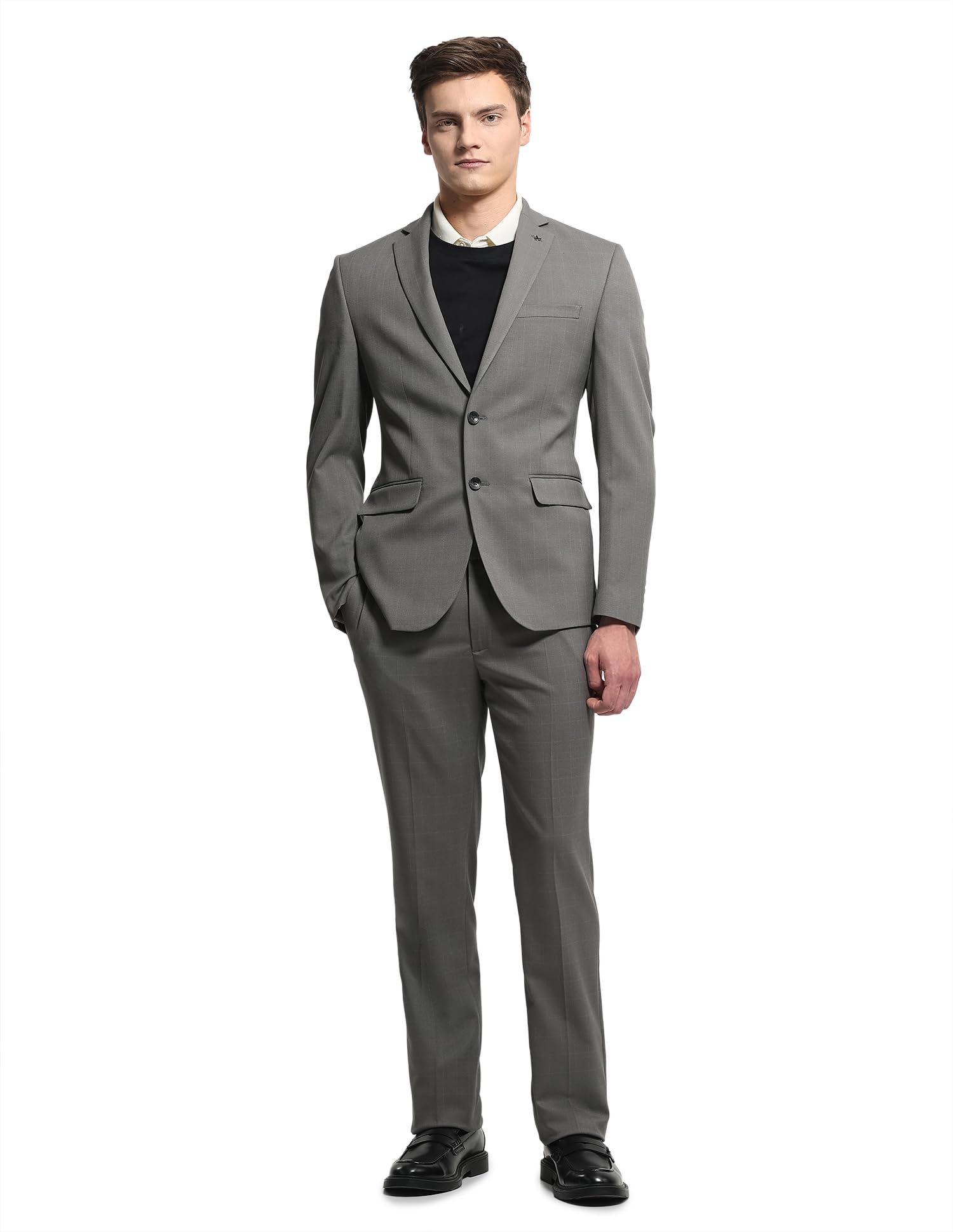 arrow Men's Windowpane Checked Three piece Suit-picture-17
