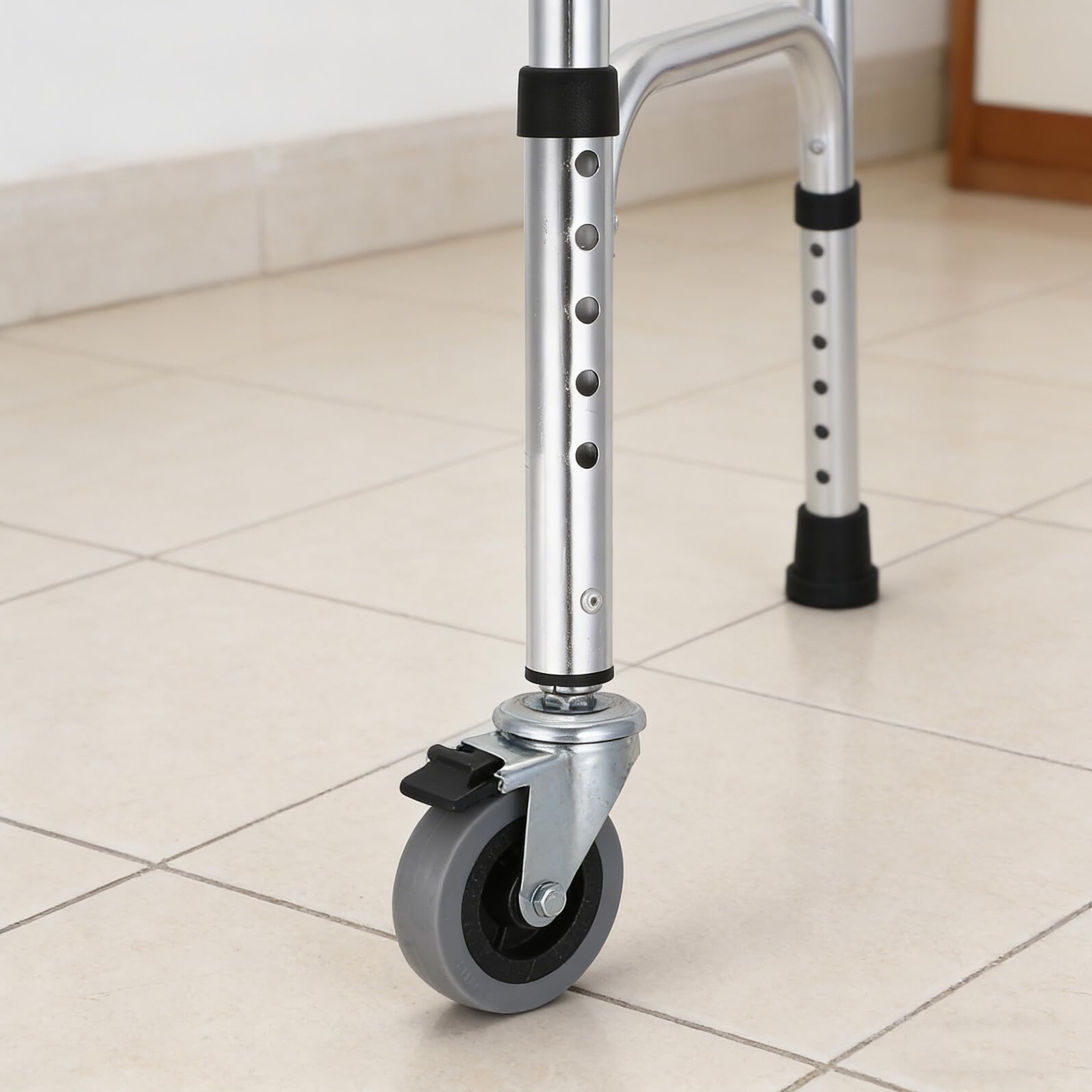 Tofficu Ruedas de Repuesto para Andadores Rotación de 360 Grados, Aleación de Aluminio, Instalación Fácil, Ideales para Uso Diario en Hogares y Hospitales