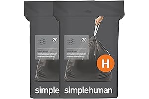 simplehuman Code H 40 Count, Genuine Odorsorb Custom Fit Liners