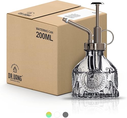 DR.UANG Plant Mister Spray Bottle for Plants Glass Indoor Plant Spritzer Mister Bottle Plant Gifts (Grey 200ml 6.4inch)