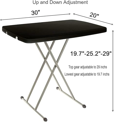 Miniatura 3 de Folding Table 30Inch Small Foldable Table for Kids Picnic and Laundry Room, Tray Table, Black