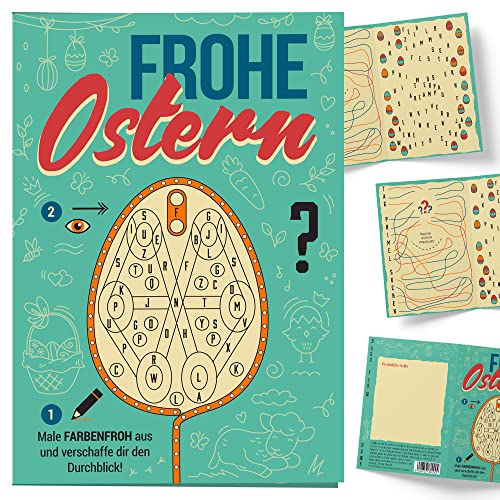 iDventure 3er Set Ostern Grußkarte für Rätselfreunde - Osterkarte mit kniffligen Rätseln zum Lösen - clevere Kombination aus Osterkarte & Escape Room Cover