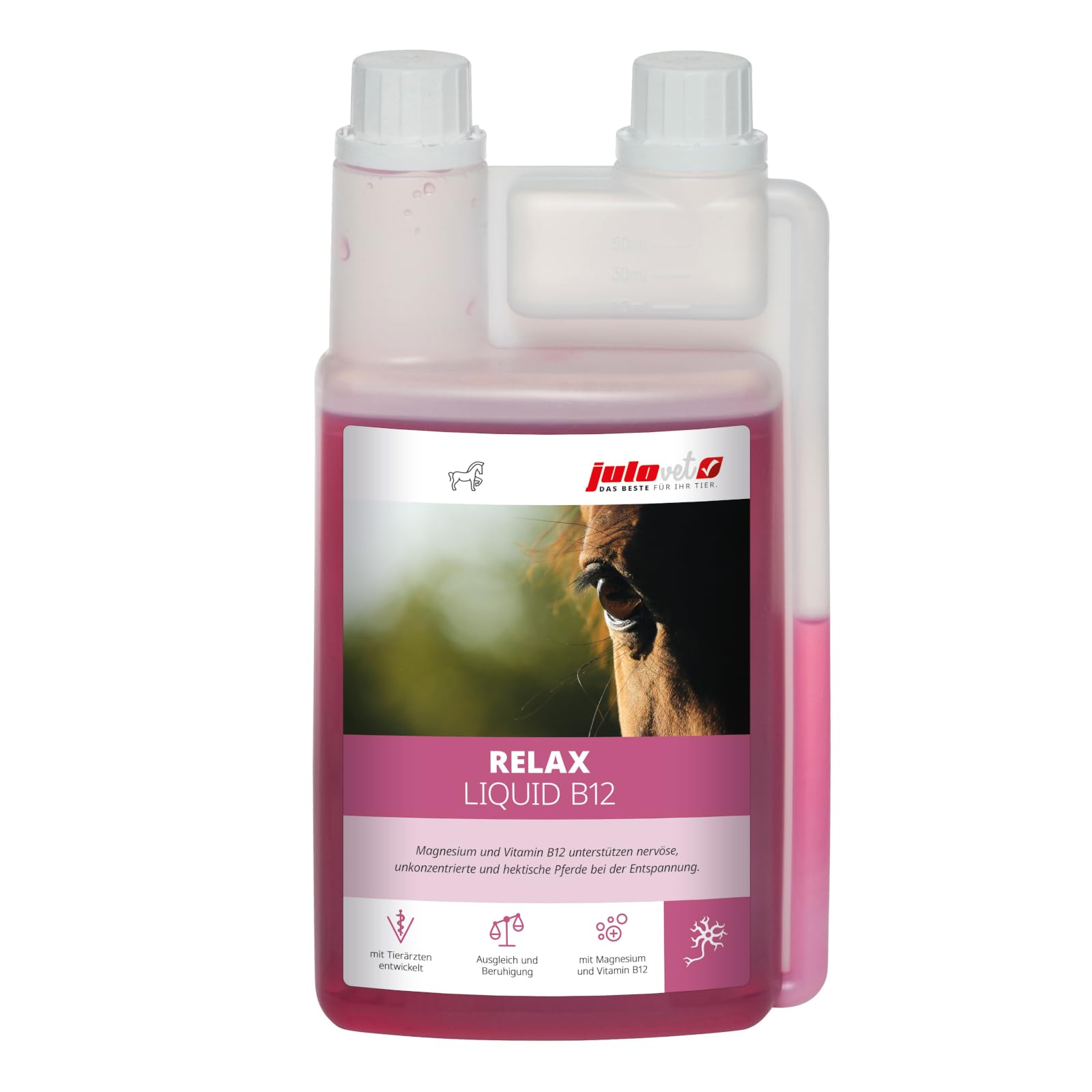 Relax Liquid B12 | 1 l | Flüssiges Ergänzungsfuttermittel für Pferde | Mit Magnesium