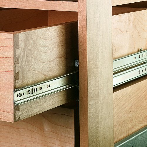 Knape & Vogt Side Mount Zinc Drawer Slide, 28-Inch, Pair