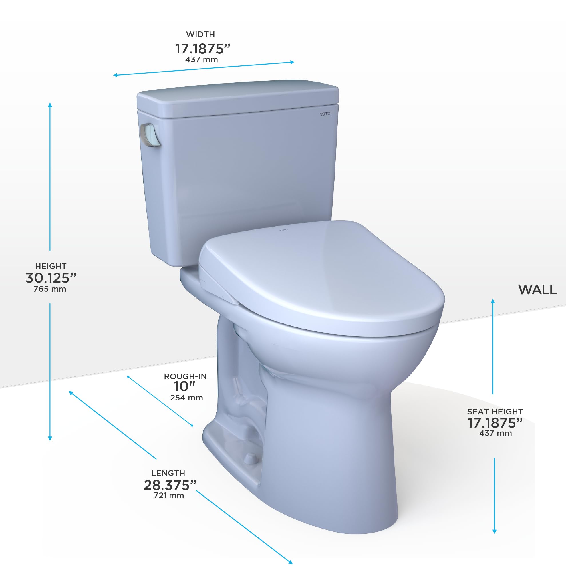 TOTO® Drake® WASHLET®+ Two-Piece Elongated 1.28 GPF Universal