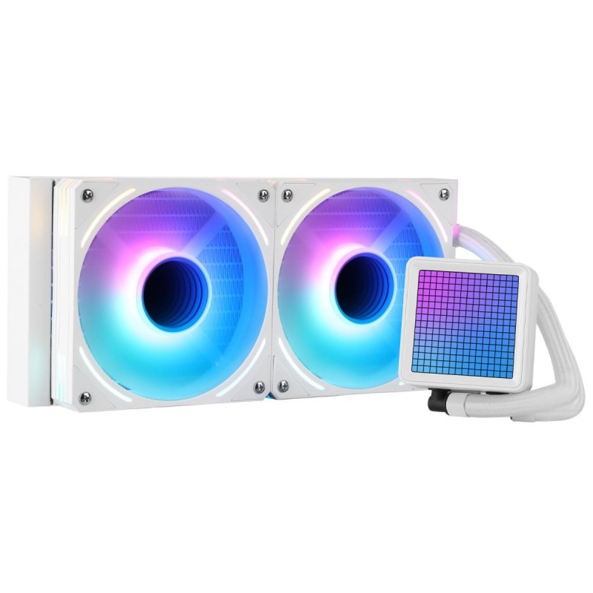 Forgeon Refrigeración Líquida CPU Solum 240 ARGB Blanca, Kit 240mm, Radiador de Alto Rendimiento, Iluminación ARGB, Compatible Intel AMD, Sistema de Enfriamiento Gaming