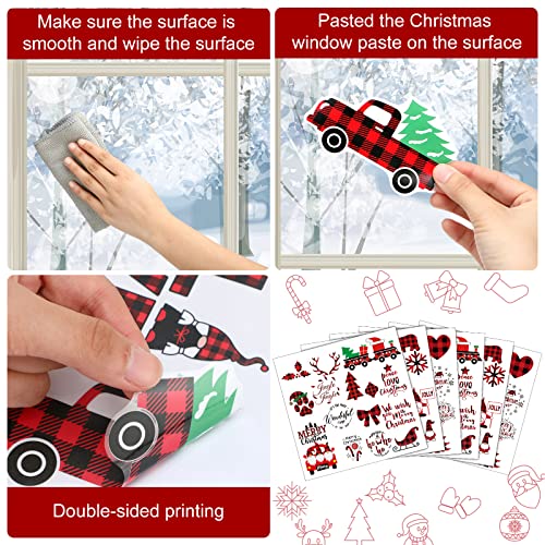 45 Pieces Vinyl Christmas Stickers For Crafts Scrapbooking Christmas Bless Saying Stickers Motivational Quote Decals For Glass Jar Window Bottle Gift Box Decorations (Plaid Style) #TOP2