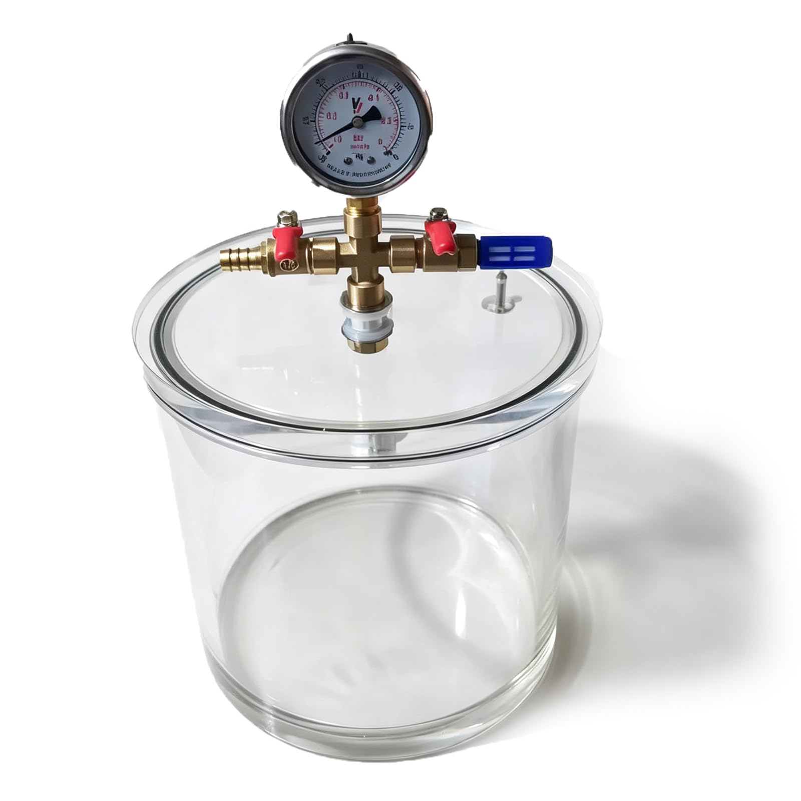 COYEUX Transparente Vakuum-entgasungskammer, Acryl-exsikkator, Mit Manometer, Größe 100 X 140 Mm, Zur Entgasung Von Harz Und Silikon Im Labor