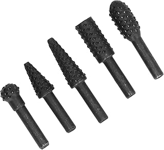 Zerodis 木彫りドリルビットセット, 5Pcsロータリーバーファイルビ, 形成, 研磨, 組み合わせ, 木工用, プラスチック, ラバー彫刻, ローコストDIY