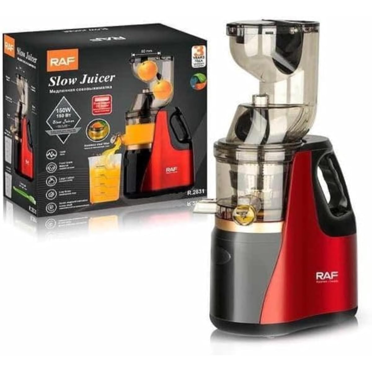 Silvr Crst Cold Press Juicer, High Yield & Easy Clean, Dual Speed Control, Quiet Motor, Filter-Free Design, Nutrient-Rich Juice Extraction, Simplified Assembly & Cleanup, Stainless Steel